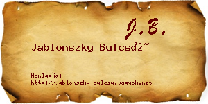 Jablonszky Bulcsú névjegykártya